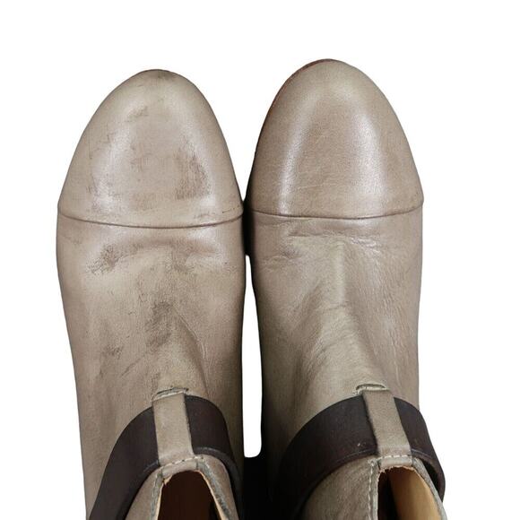Rag & Bone Shoes Womens 35 Bootie Harrow Stacked Heel Cap Toe Leather Strap Gray - Picture 11 of 16